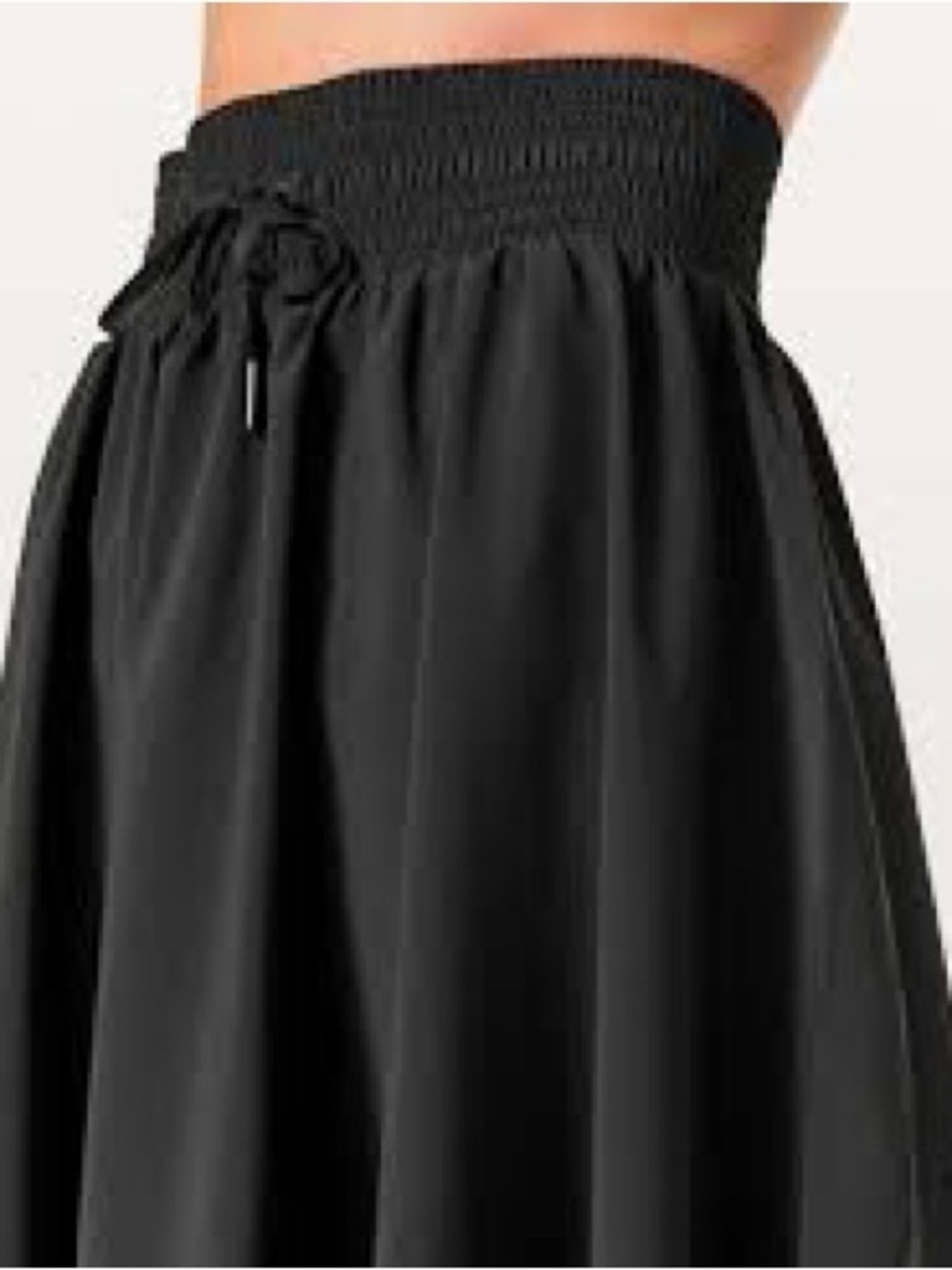 lululemon athletica Black Smocked-Waist Midi Skirt